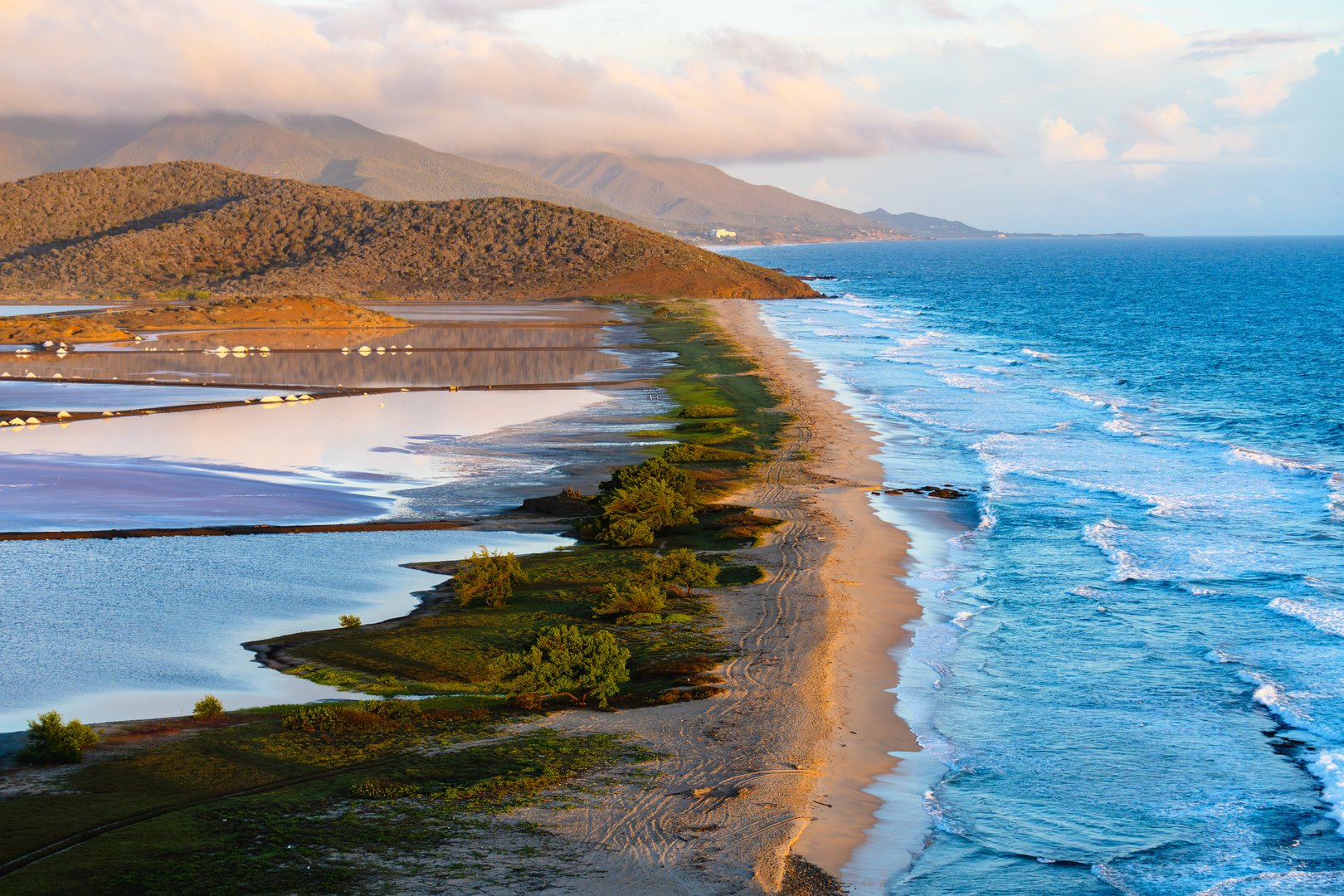 Serene coastal landscape with mountains and turquoise waters