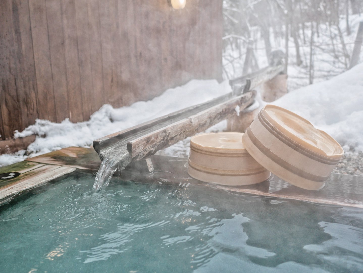 Winter outdoor onsen