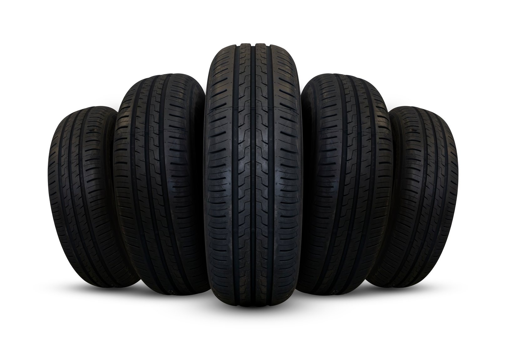 Stack of Tires on white Background
