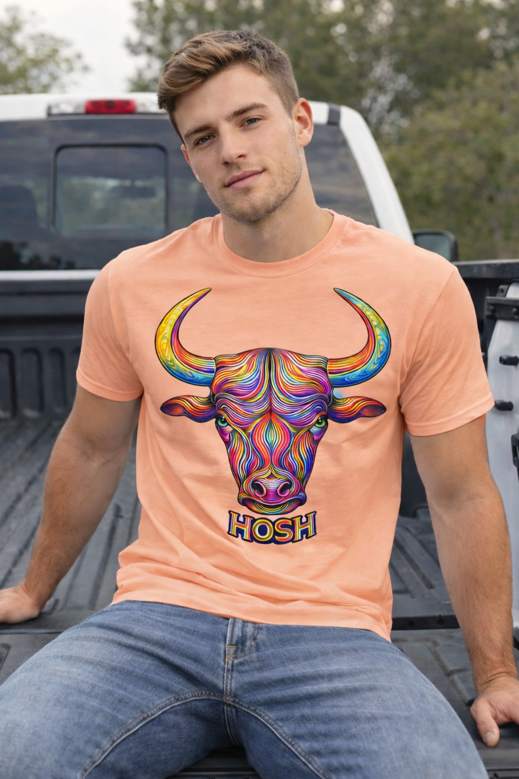 HOSH Bull Tee Peach
