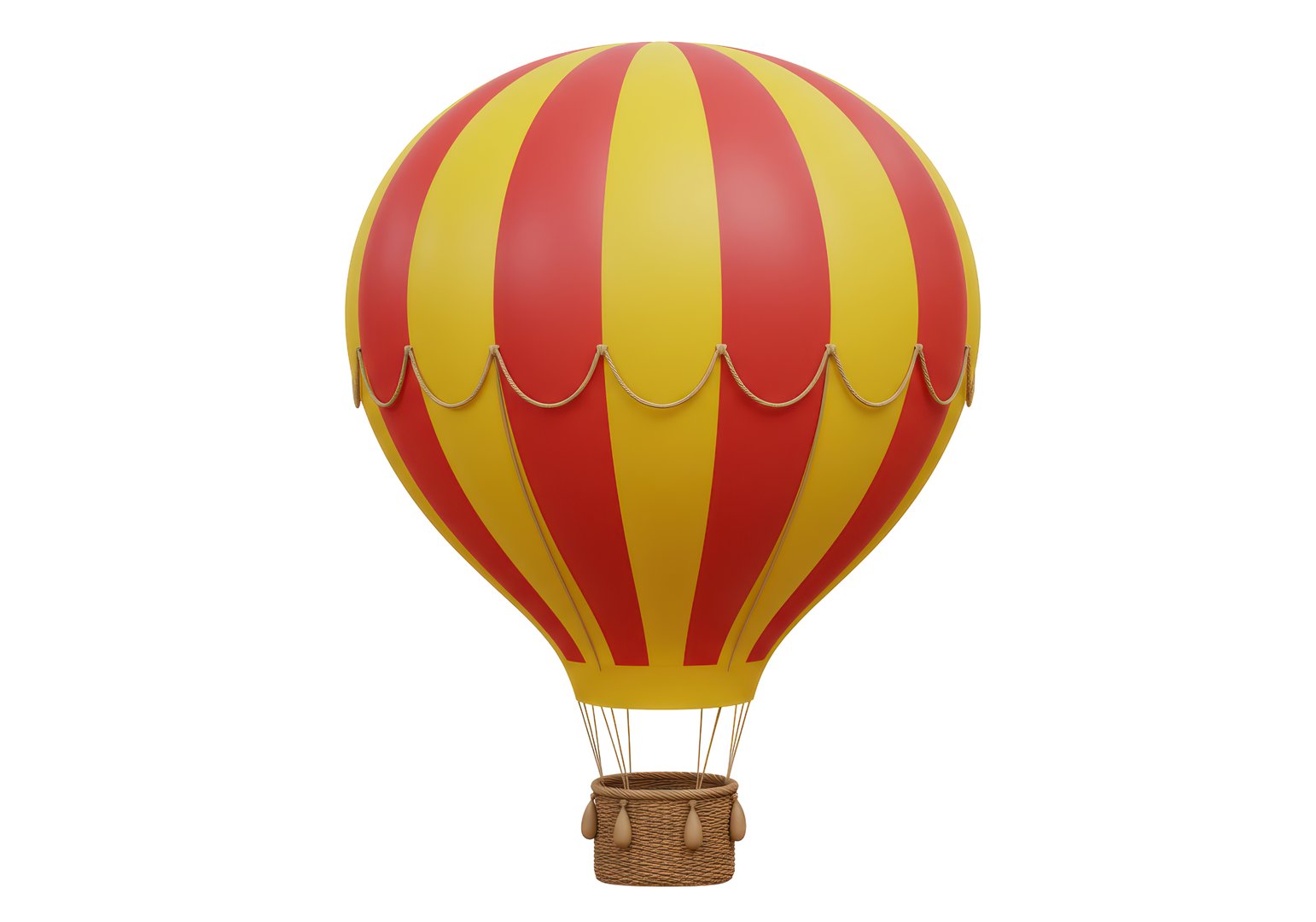 Isolated Red and Yellow Hot Air Balloon