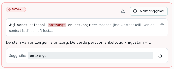 TextChecker.nl interface screenshot