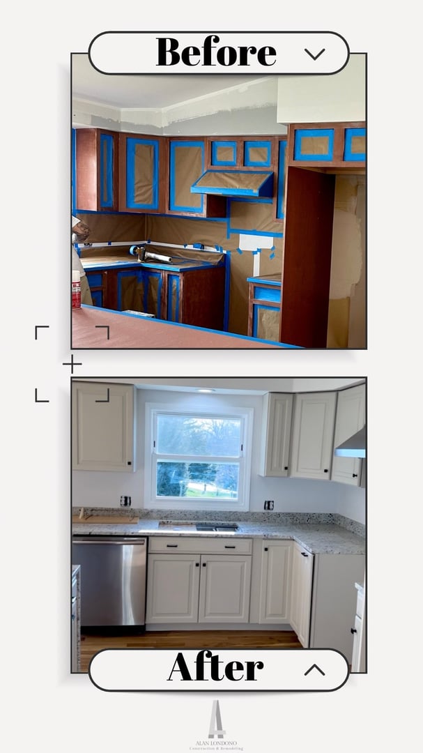 Before and after remodeling project