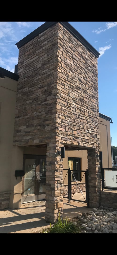 Elegant stonework in residential area