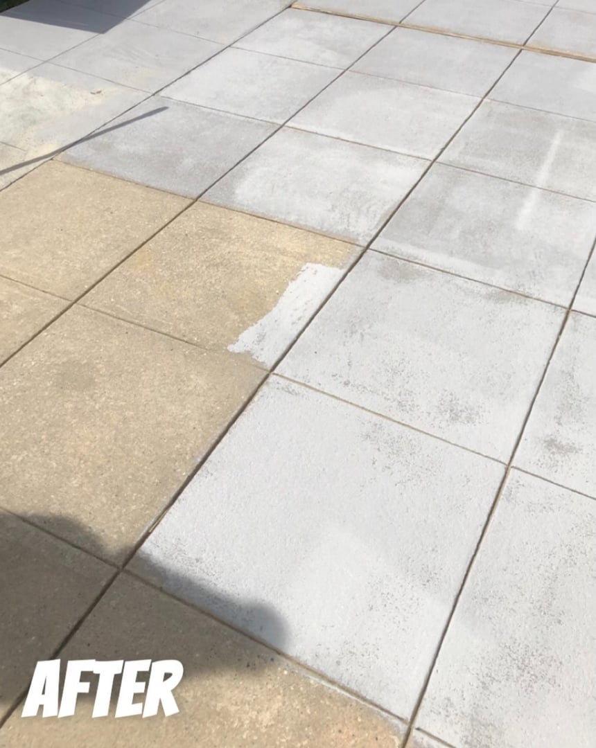 Clean deck after power washing