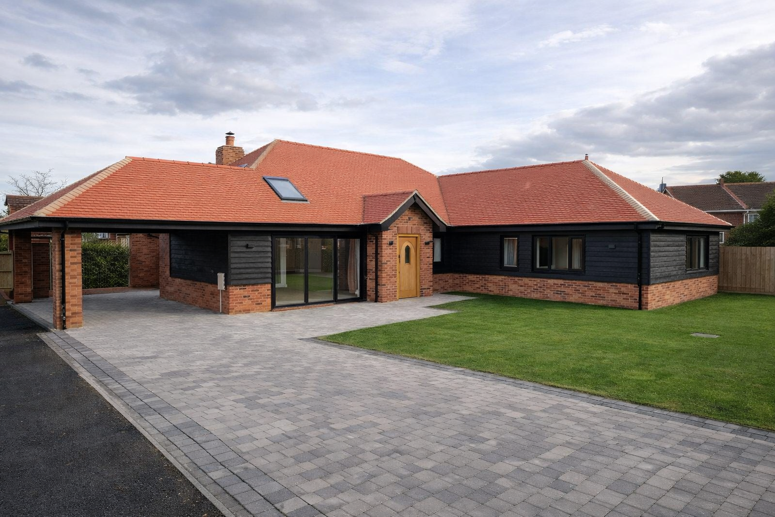 New build bungalow construction in Bedford