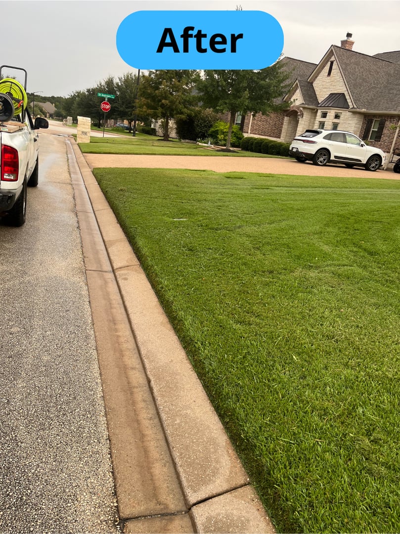 After pressure washing