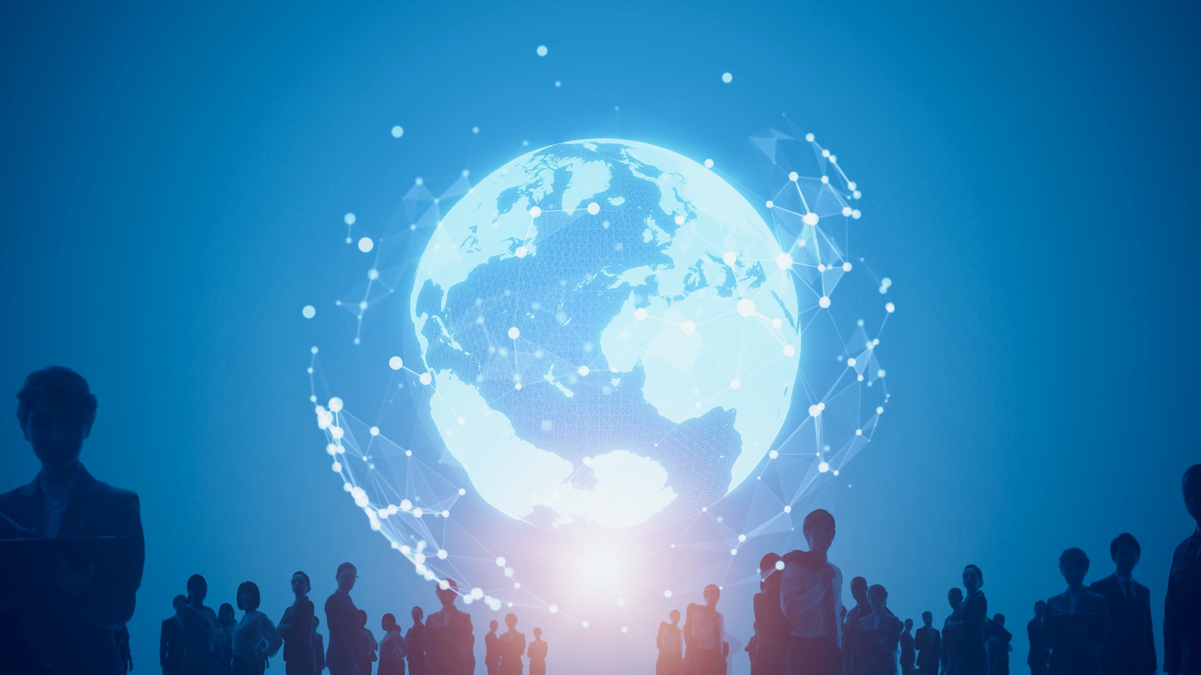 Global communication network concept. Worldwide business. Human resources.