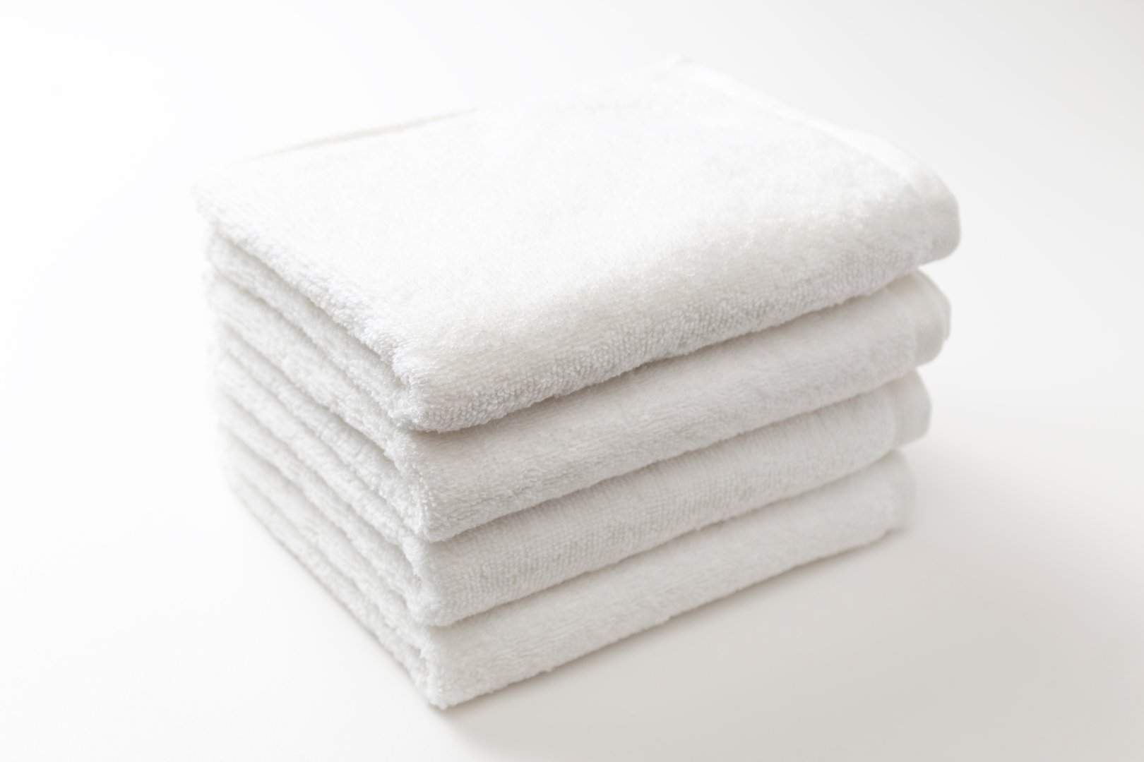 White towel on the blue background