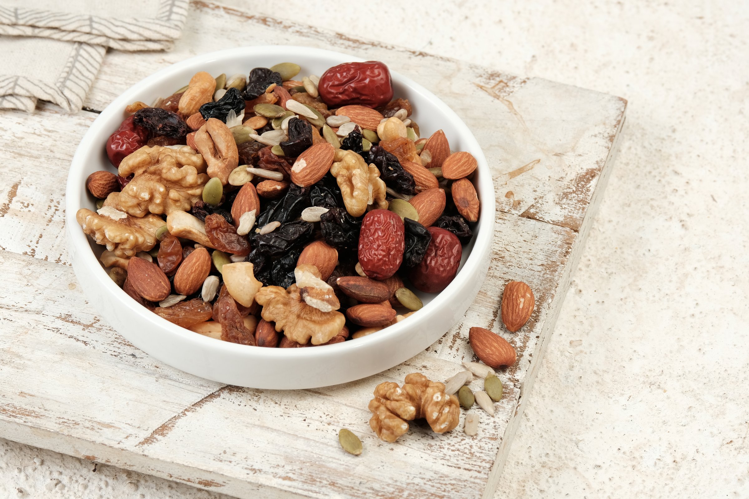 Natural Homemade Trail Mix ready to eat, Delicious healthy fruit, nuts and seeds.
