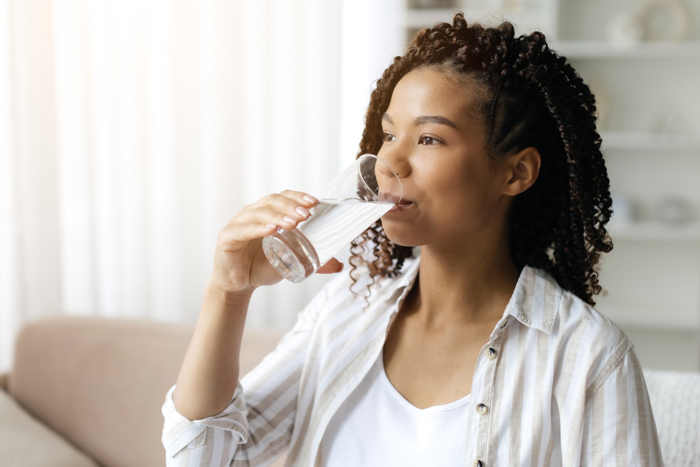 Woman drinking water