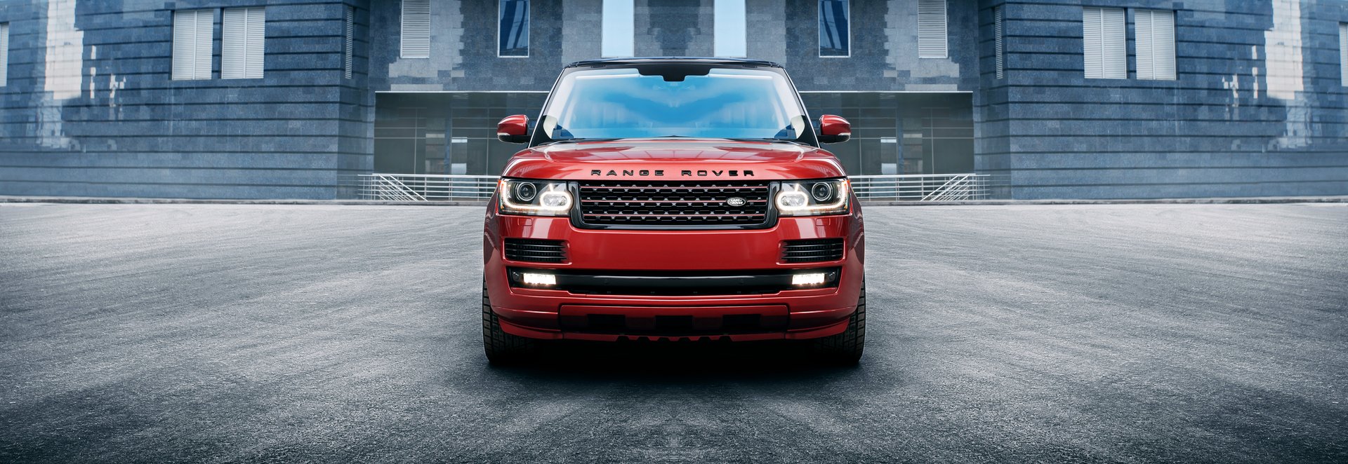 Moscow, Russia - November 22, 2015: Land Rover Range Rover car parked at the Moscow-City at daytime