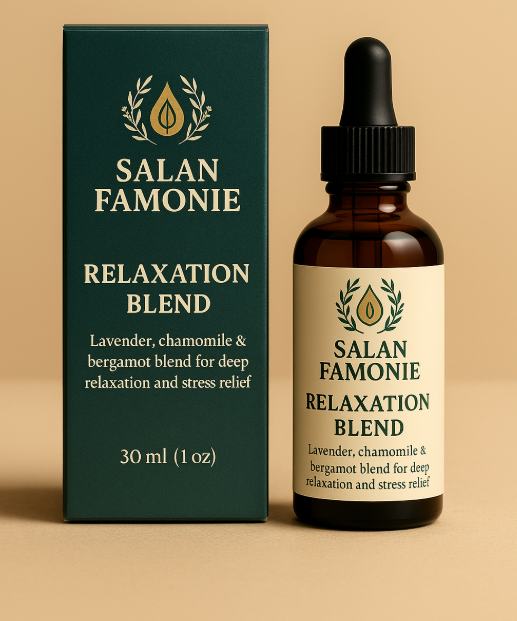 Relaxation Blend wellness oil bottle