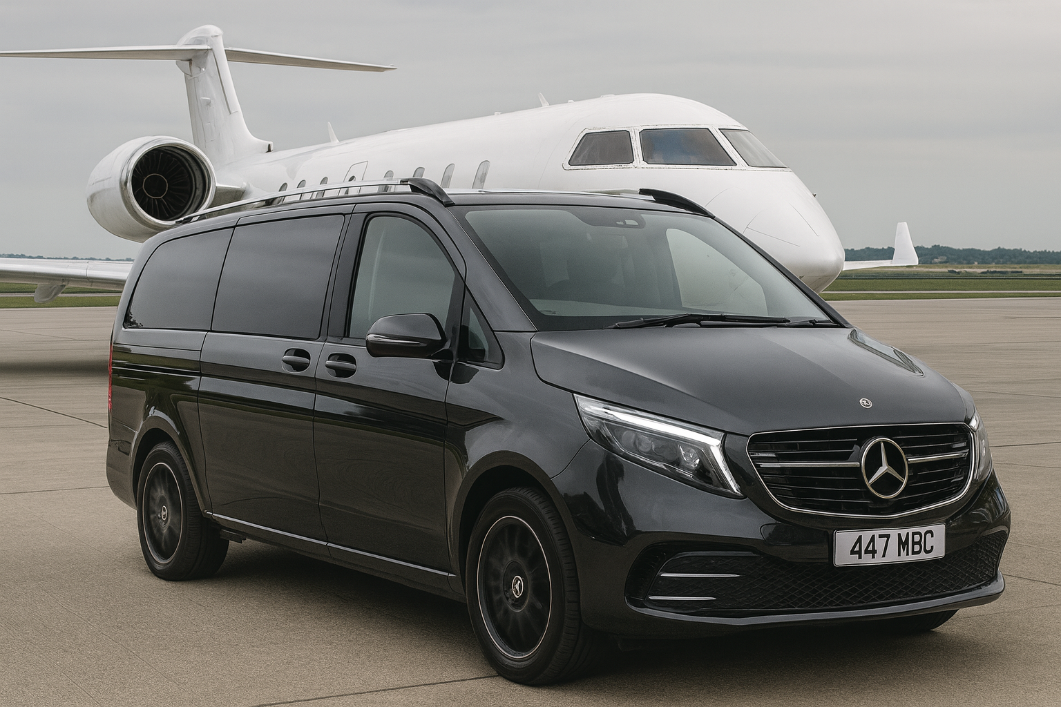 V-Class with private jet