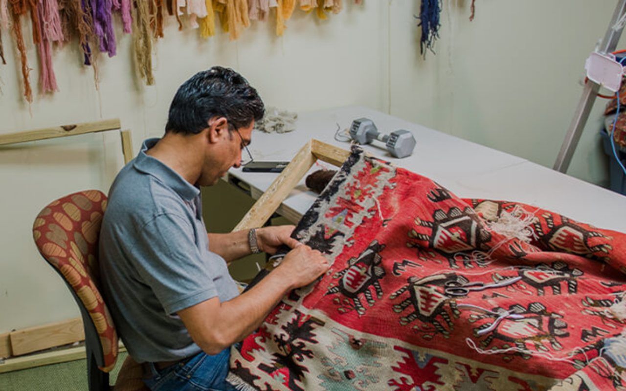 Professional rug care services for Oriental, Persian, wool, silk, antique, and hand-knotted rugs