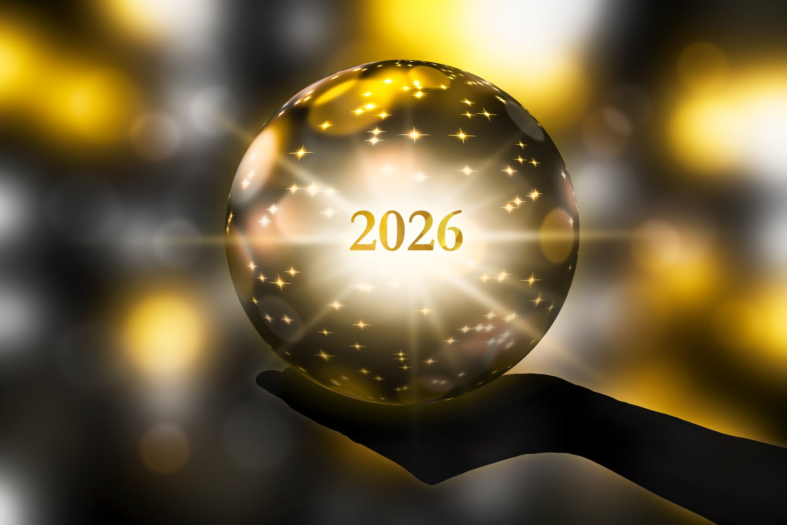 Crystal ball with 2026.