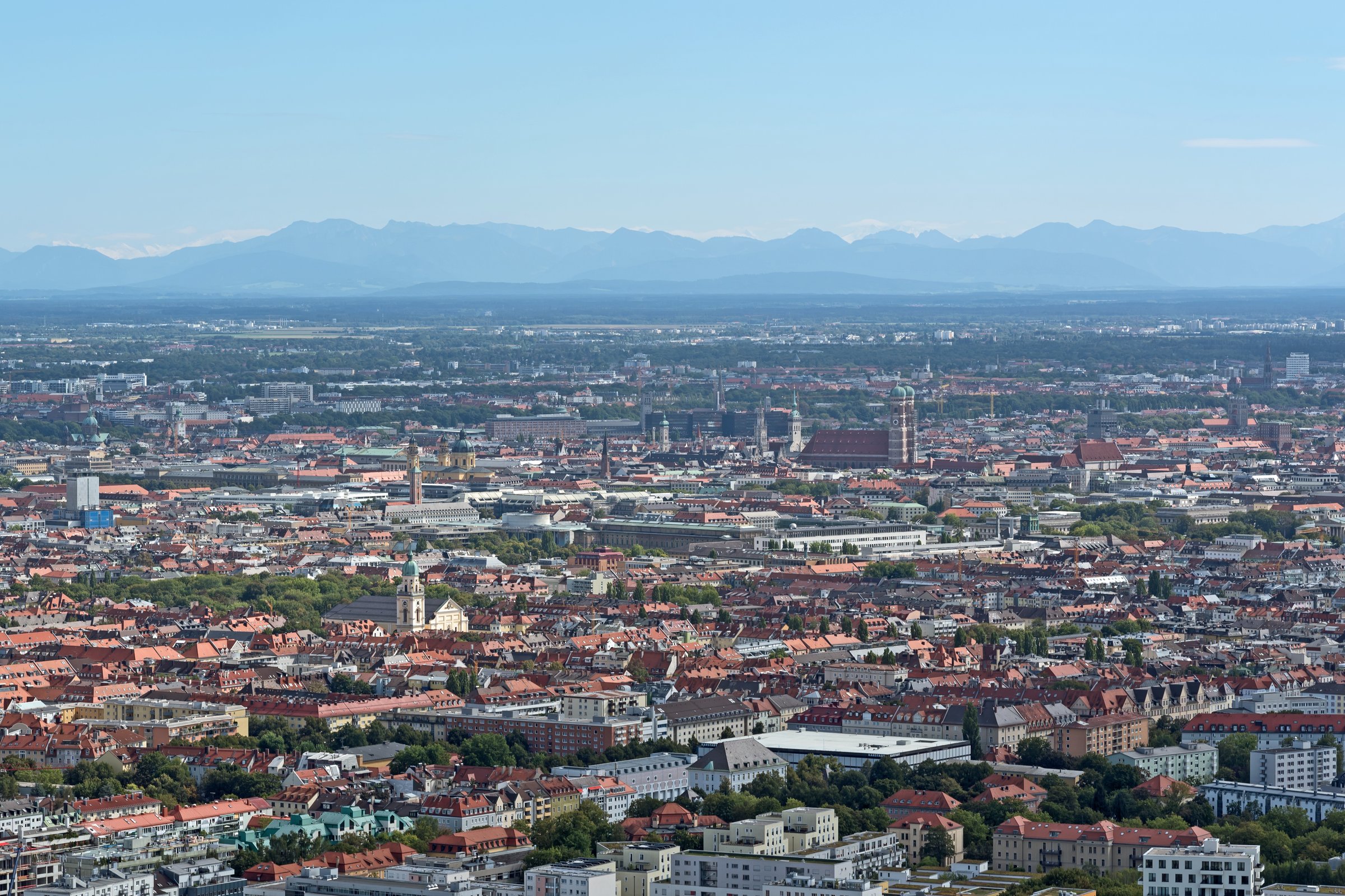 View down to Munich, Germany.