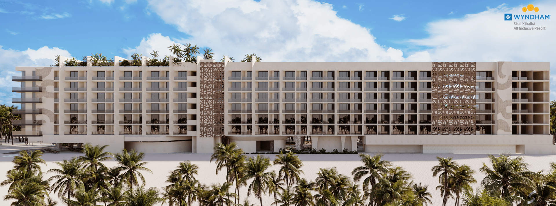 Fachada lateral Wyndham Xibalbá