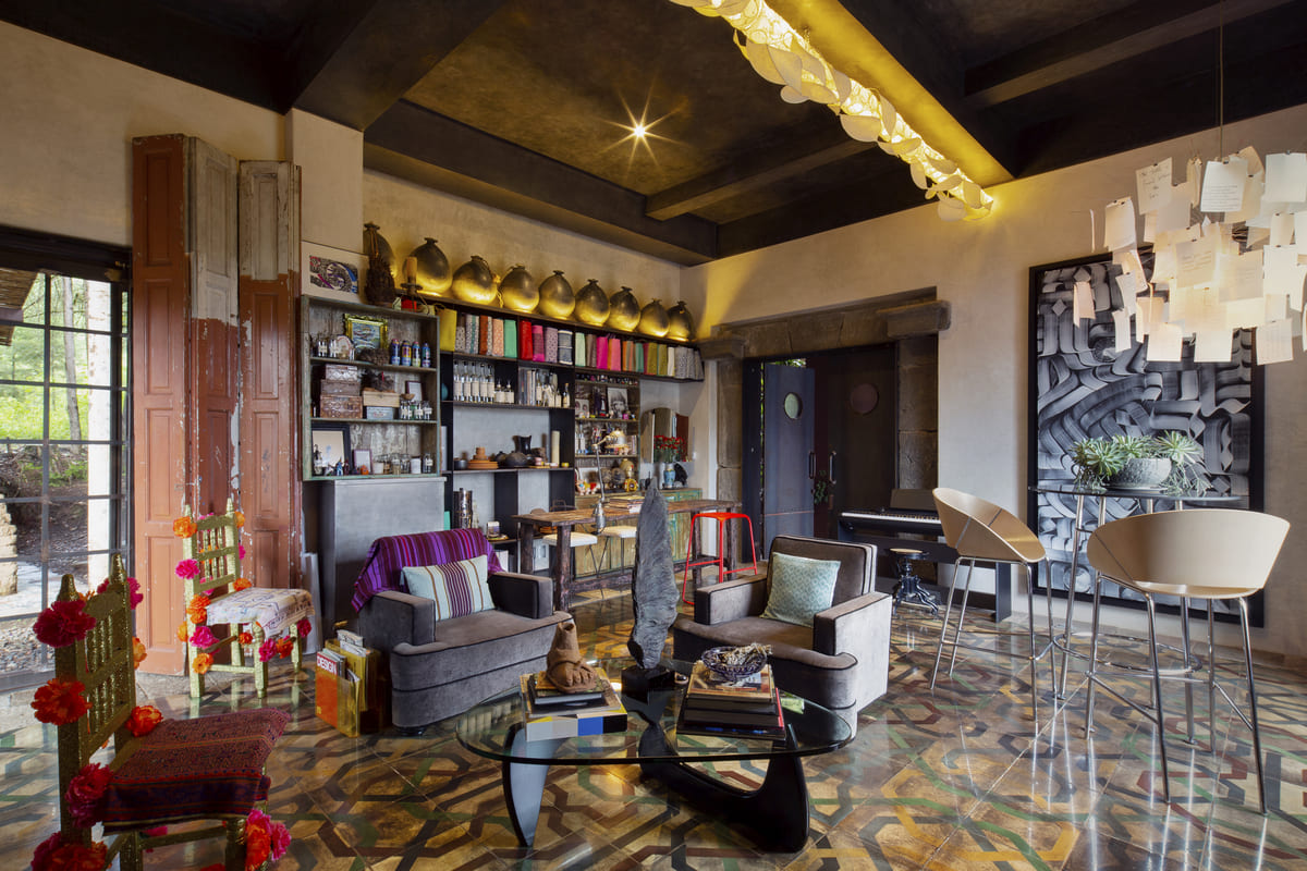 Living area with artisanal decor