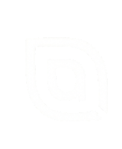 Minimalist white leaf-shaped logo on a transparent background.