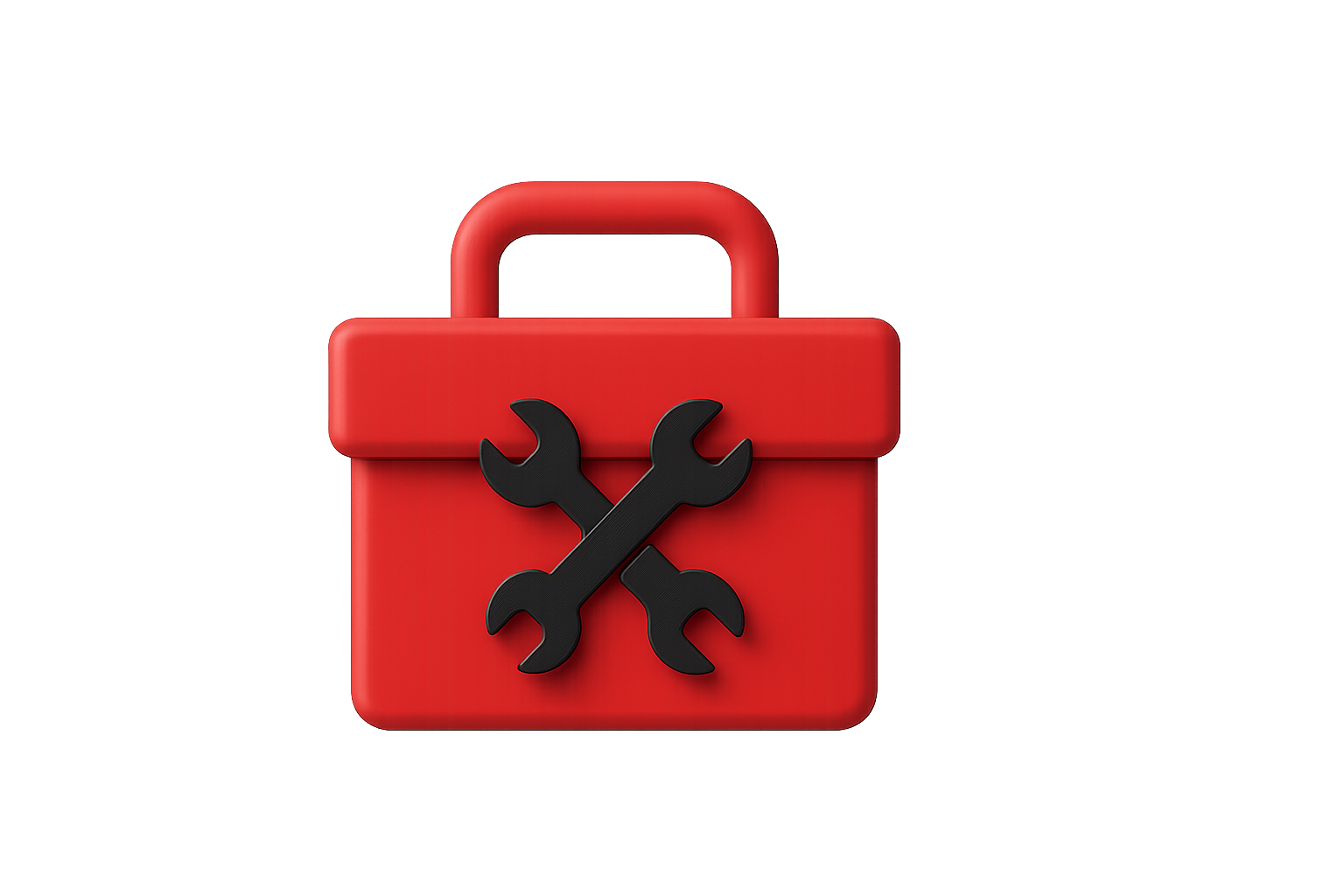 Ícono 3D de soporte técnico con auriculares rojos