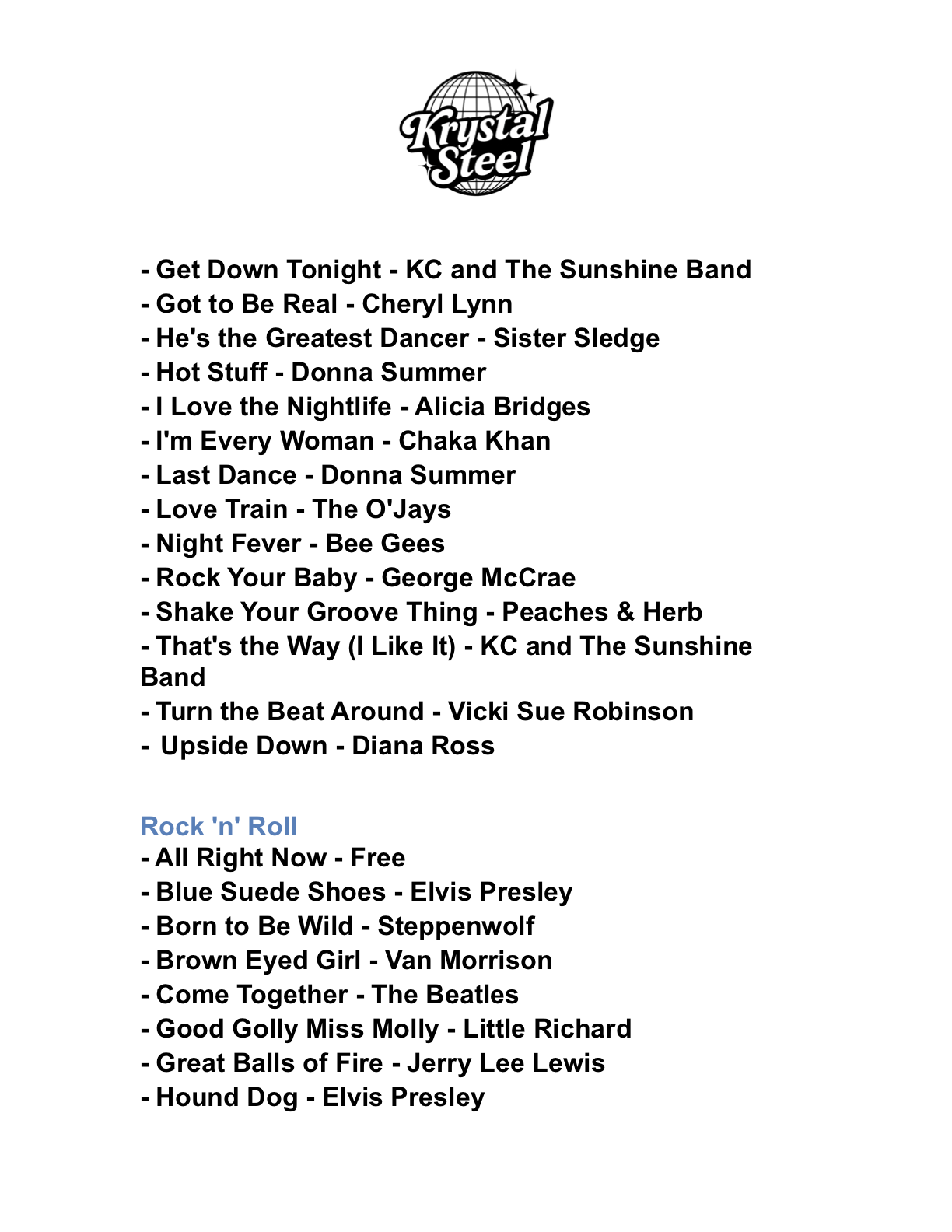 Set list page 3