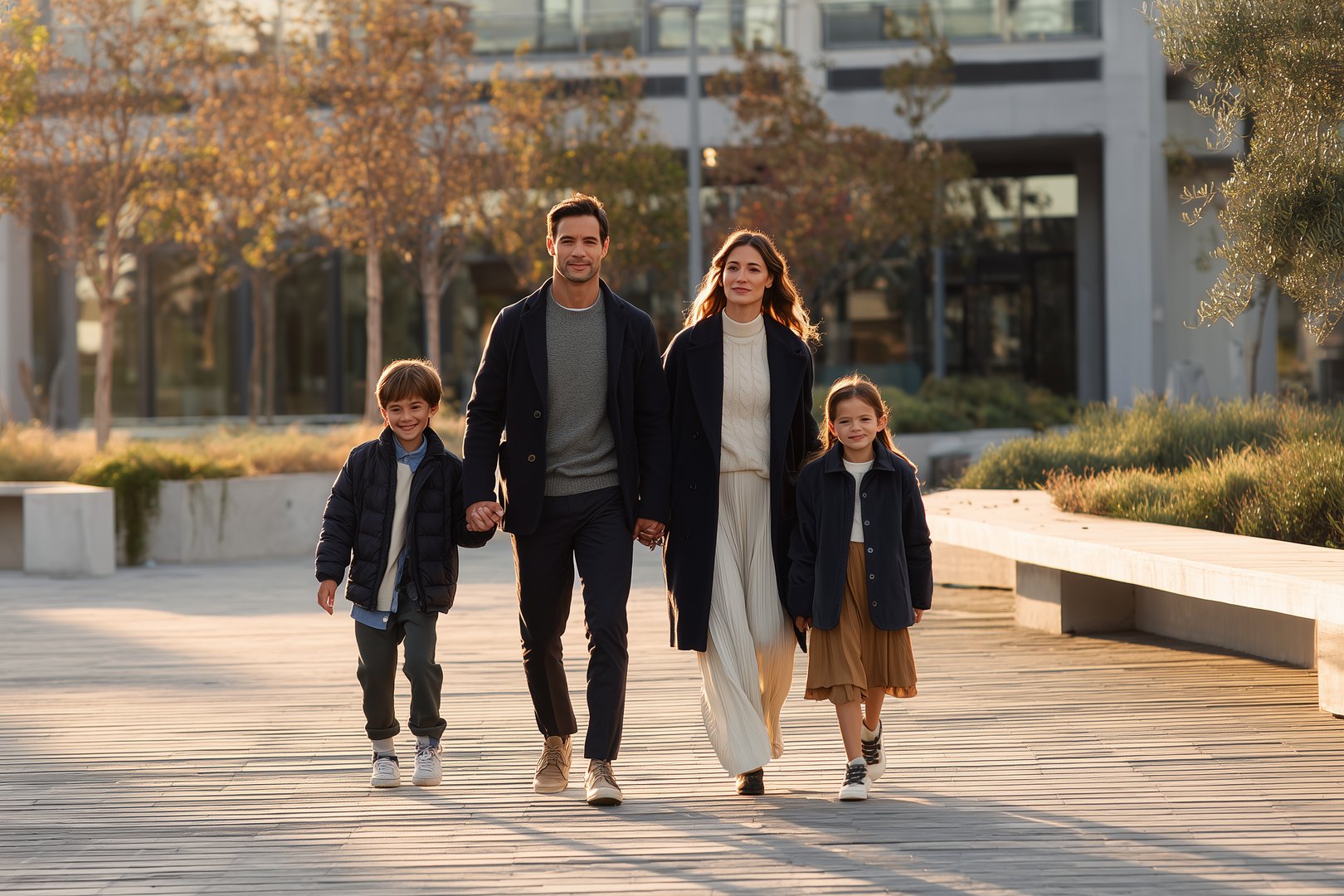Familia feliz compartiendo momentos juntos, representando la importancia de protegerlos con seguros