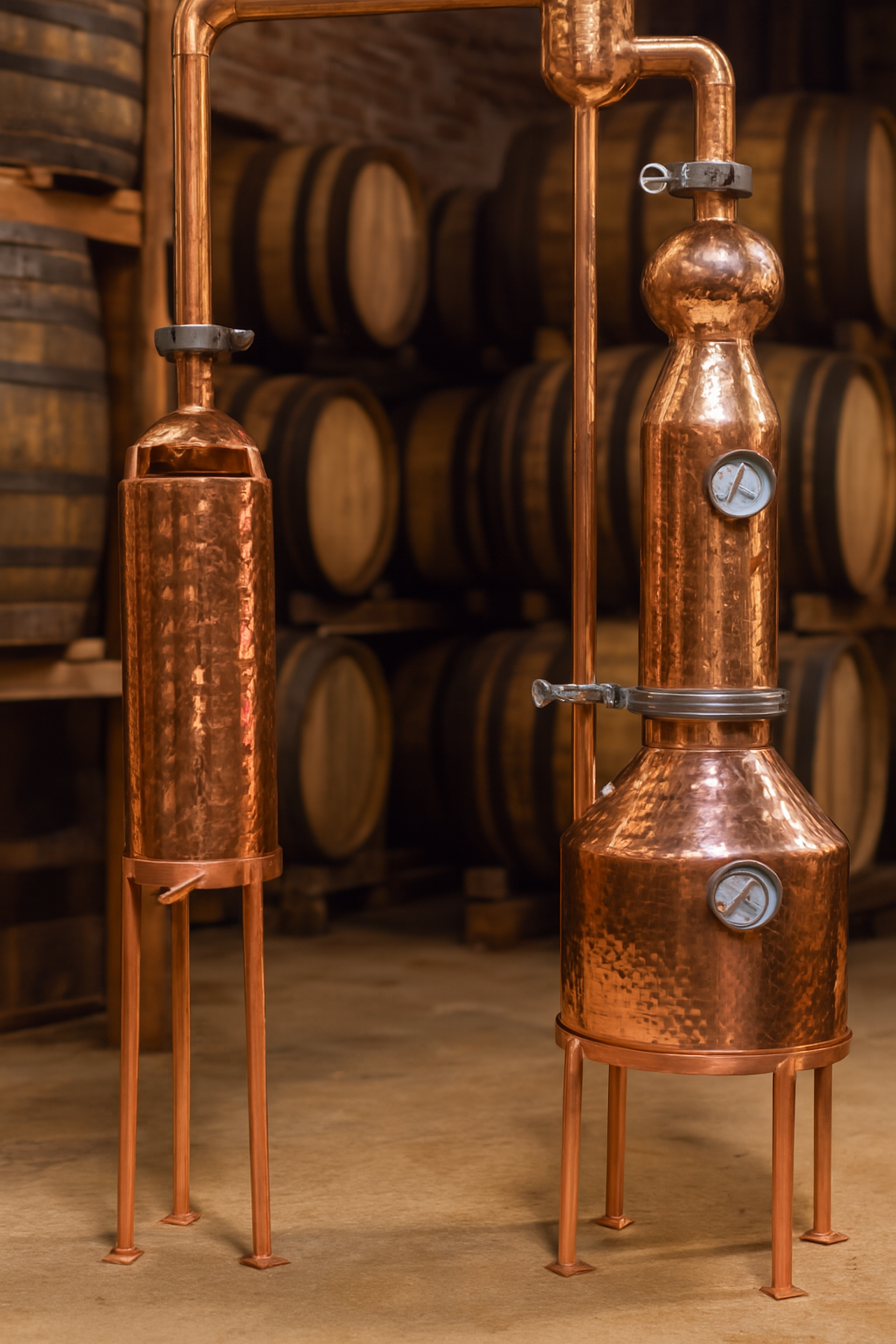 Alambique decorativo de cobre para espacios boutique