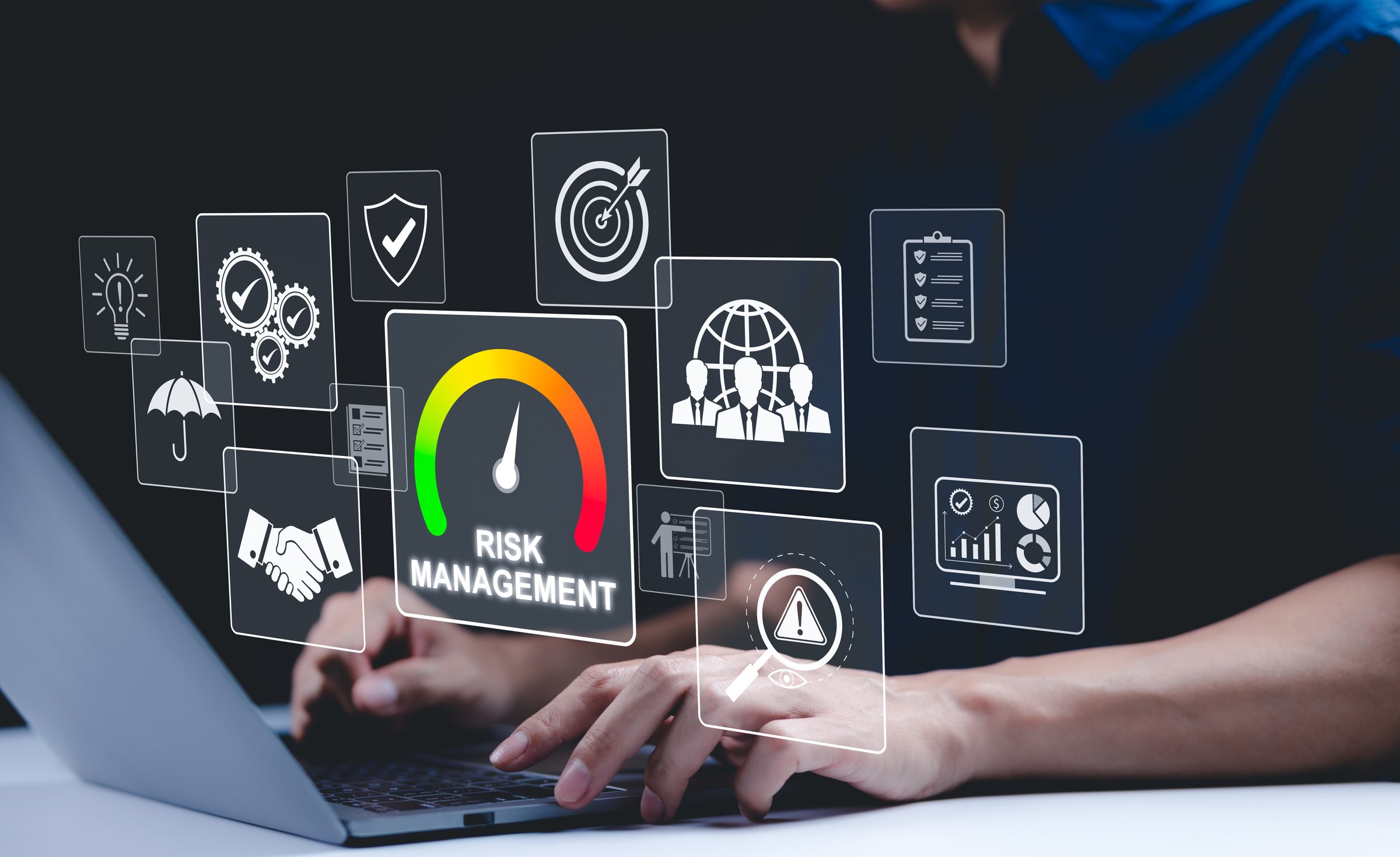 Corporate risk management strategy concept