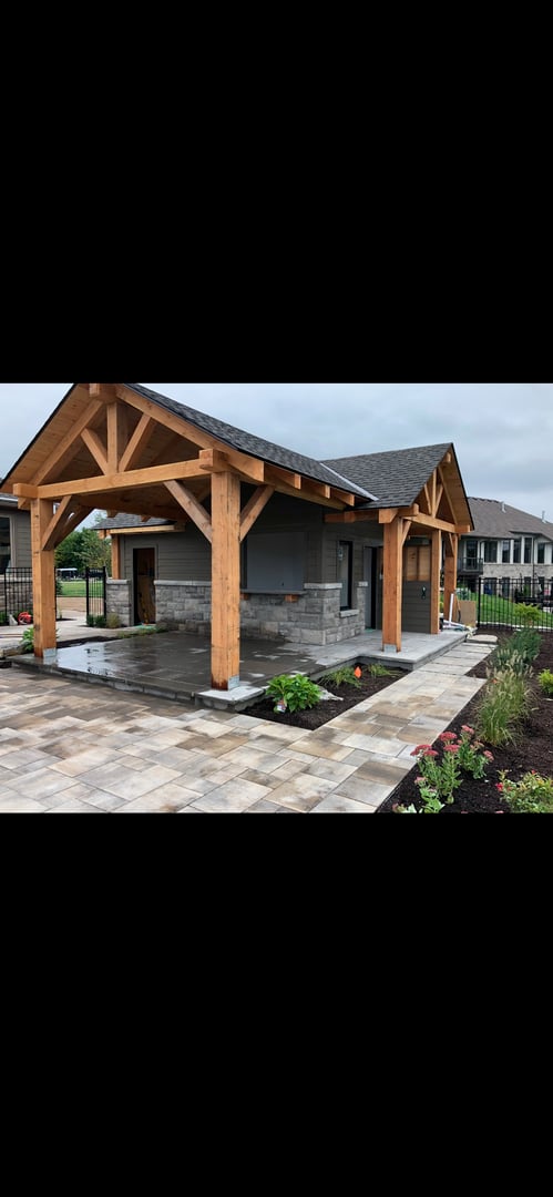 Custom stone design on modern home