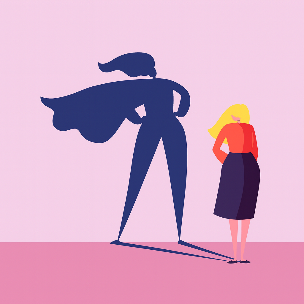 A professional woman in glasses poses confidently in a business setting, showcasing modern corporate style.