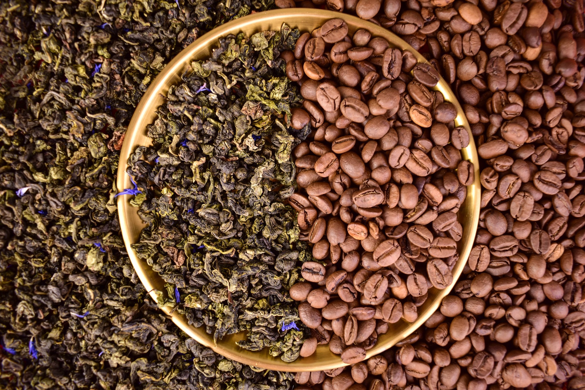 Coffee and tea.Background from coffee and tea.Concept for choosing drinks.