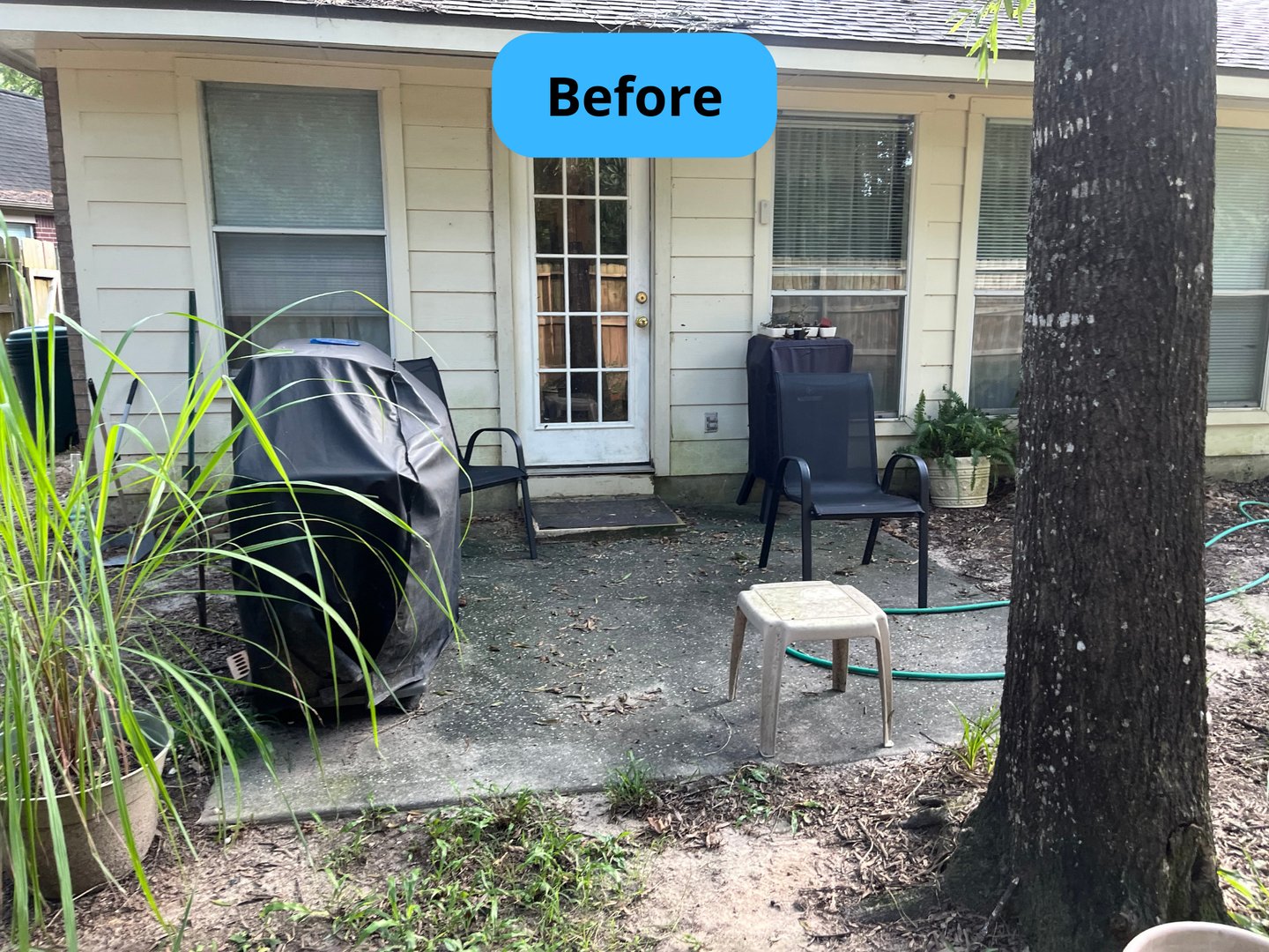 Before pressure washing