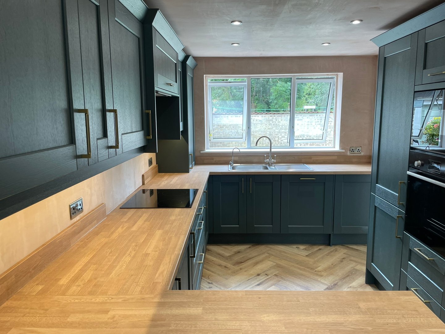 Japandi style interior design with wooden furnitures