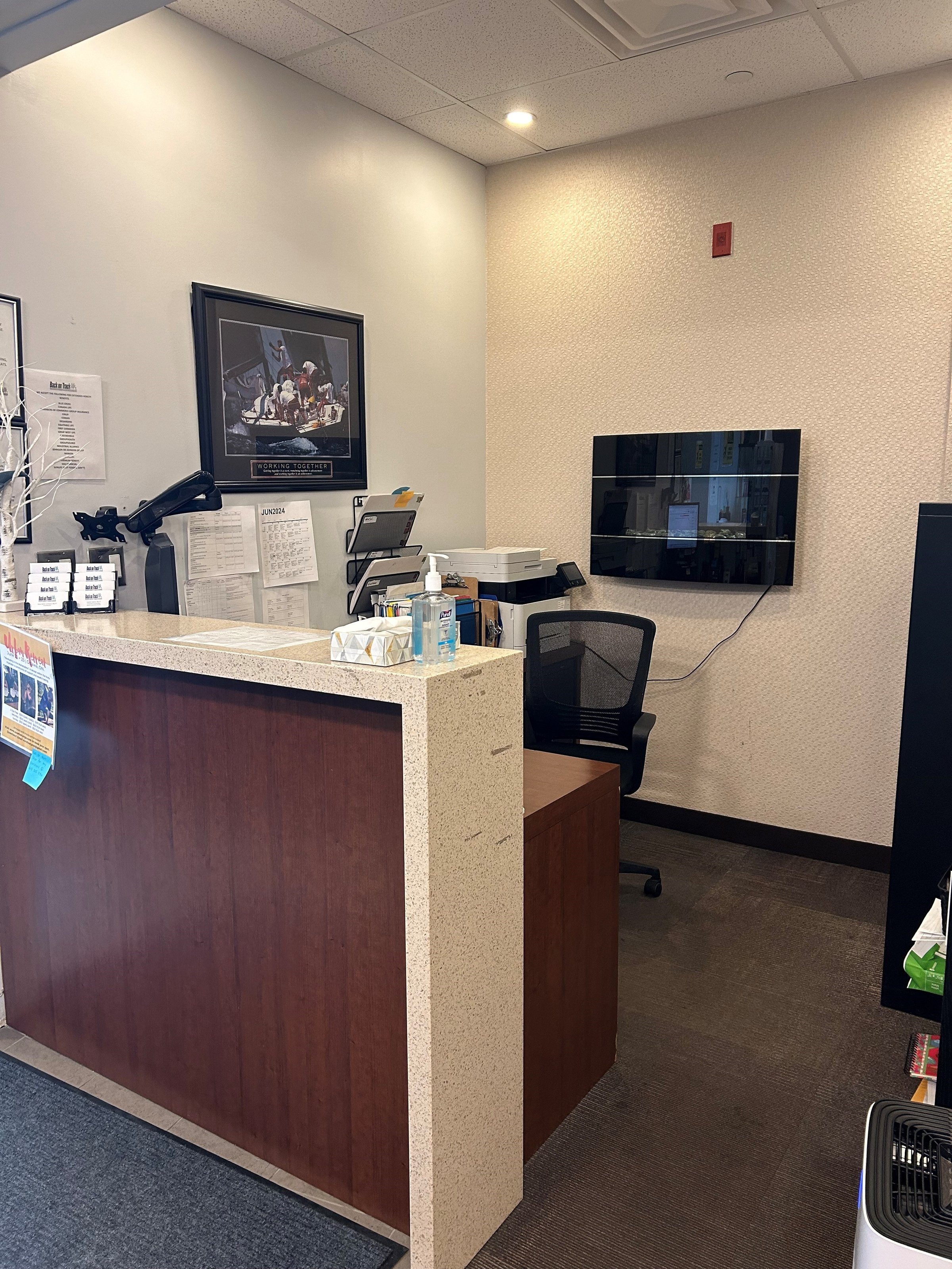 Reception area at Findlay Creek clinic
