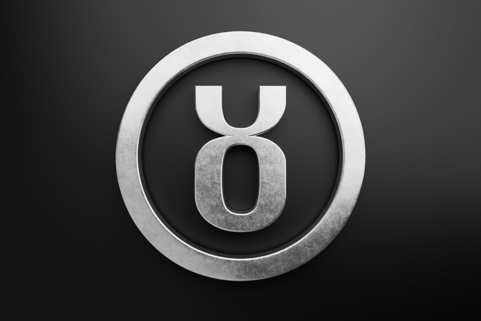 a metal sign of a Taurus on a black background