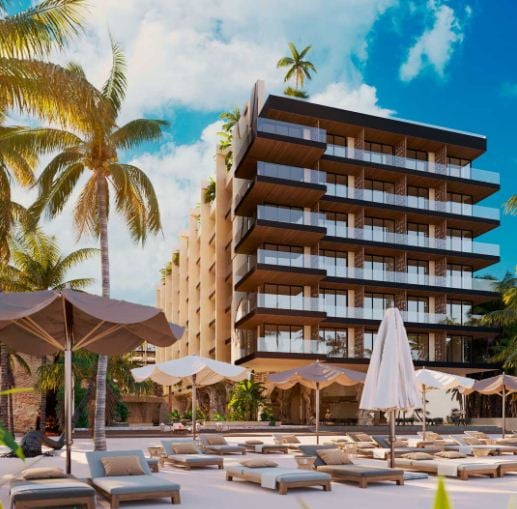 Fachada con vista al mar