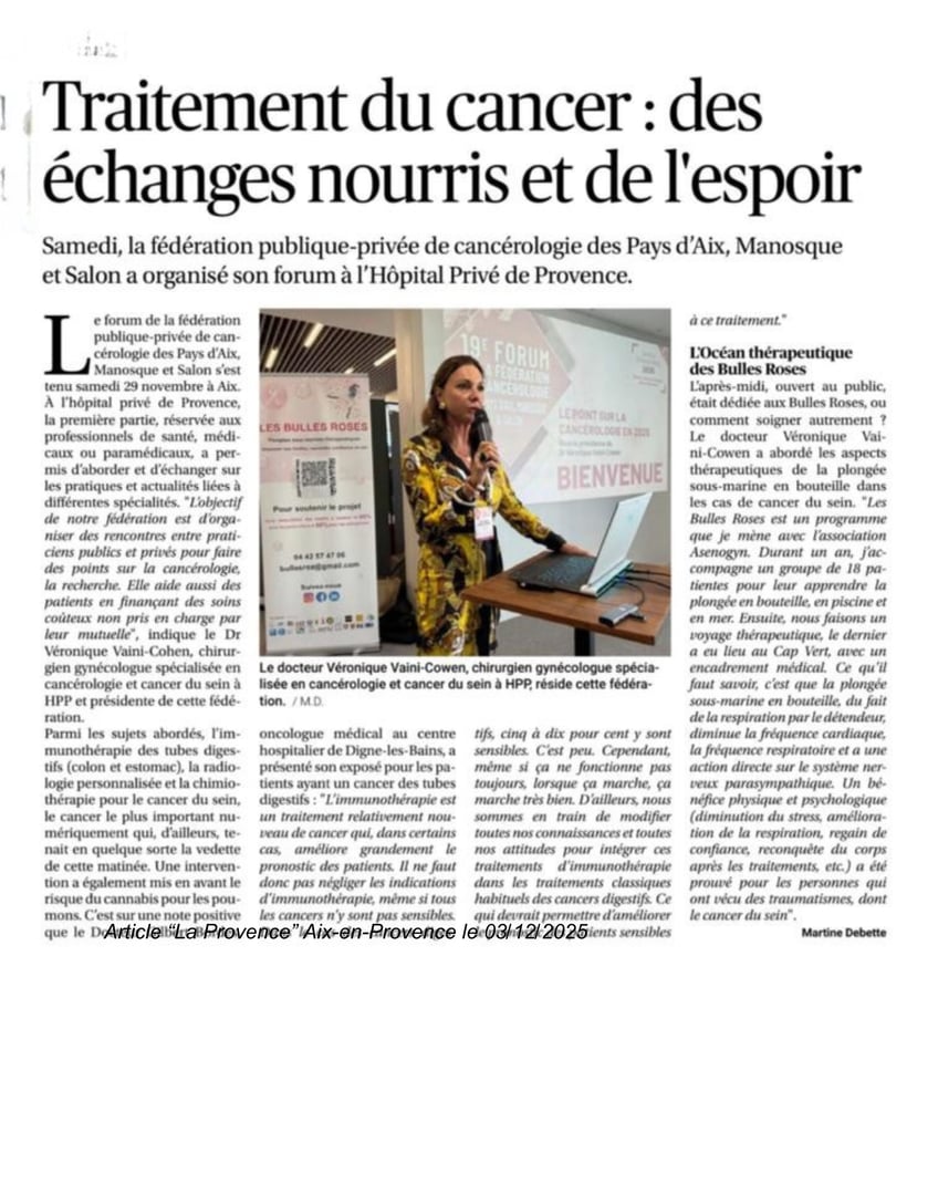 Communiqué de presse Les Bulles Roses