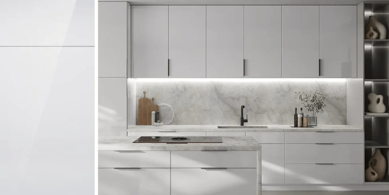 Flagstaff Frost White cabinet detail