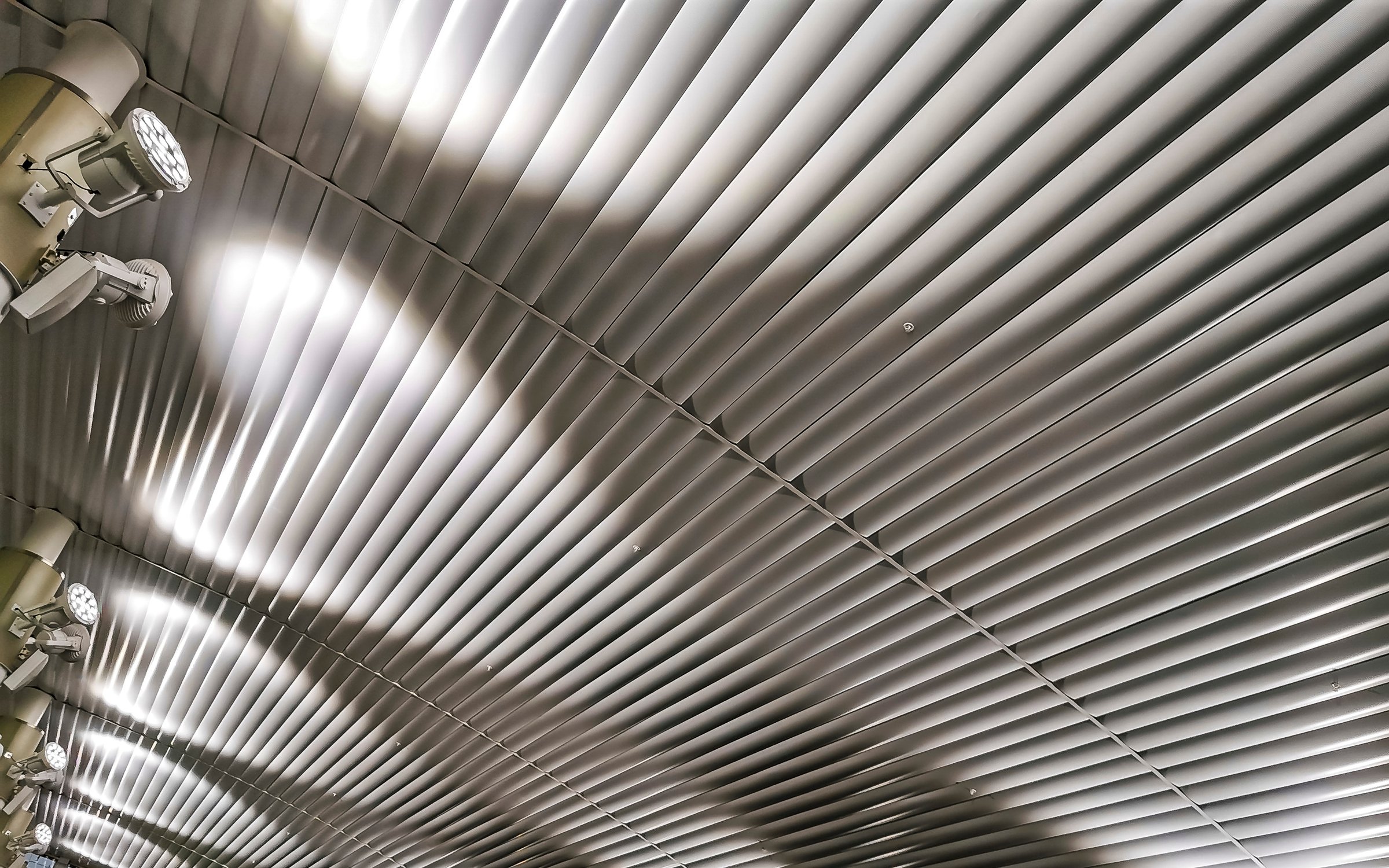 Juan Santamaria International Airport San Jose lights lighting on the ceiling in Rio Segundo Alajuela Costa Rica in Central America.