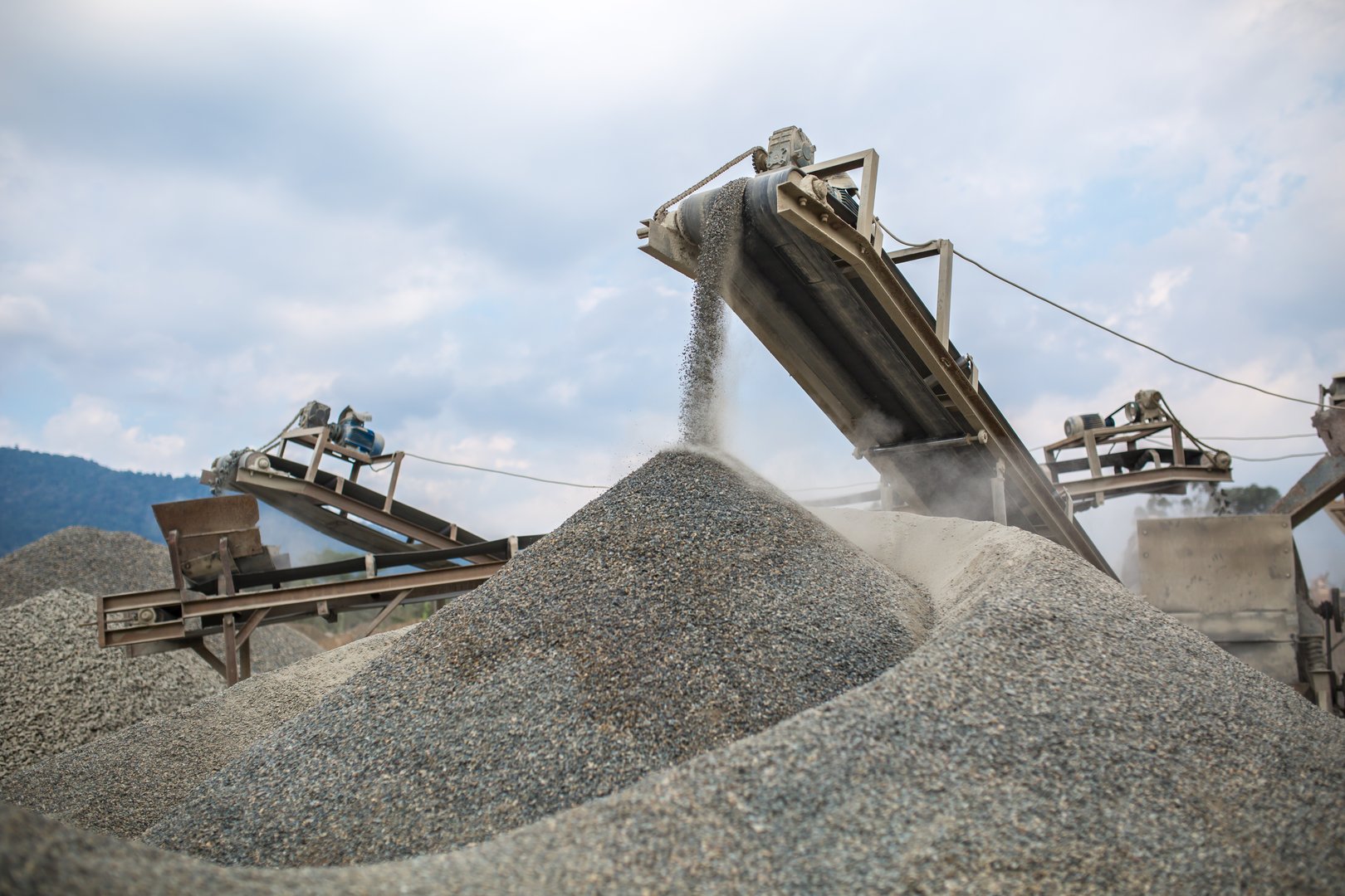 Image of heavy machinery works at the quarry.