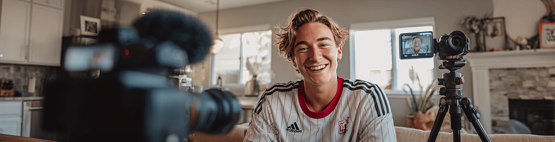 Athlete doing a commercial