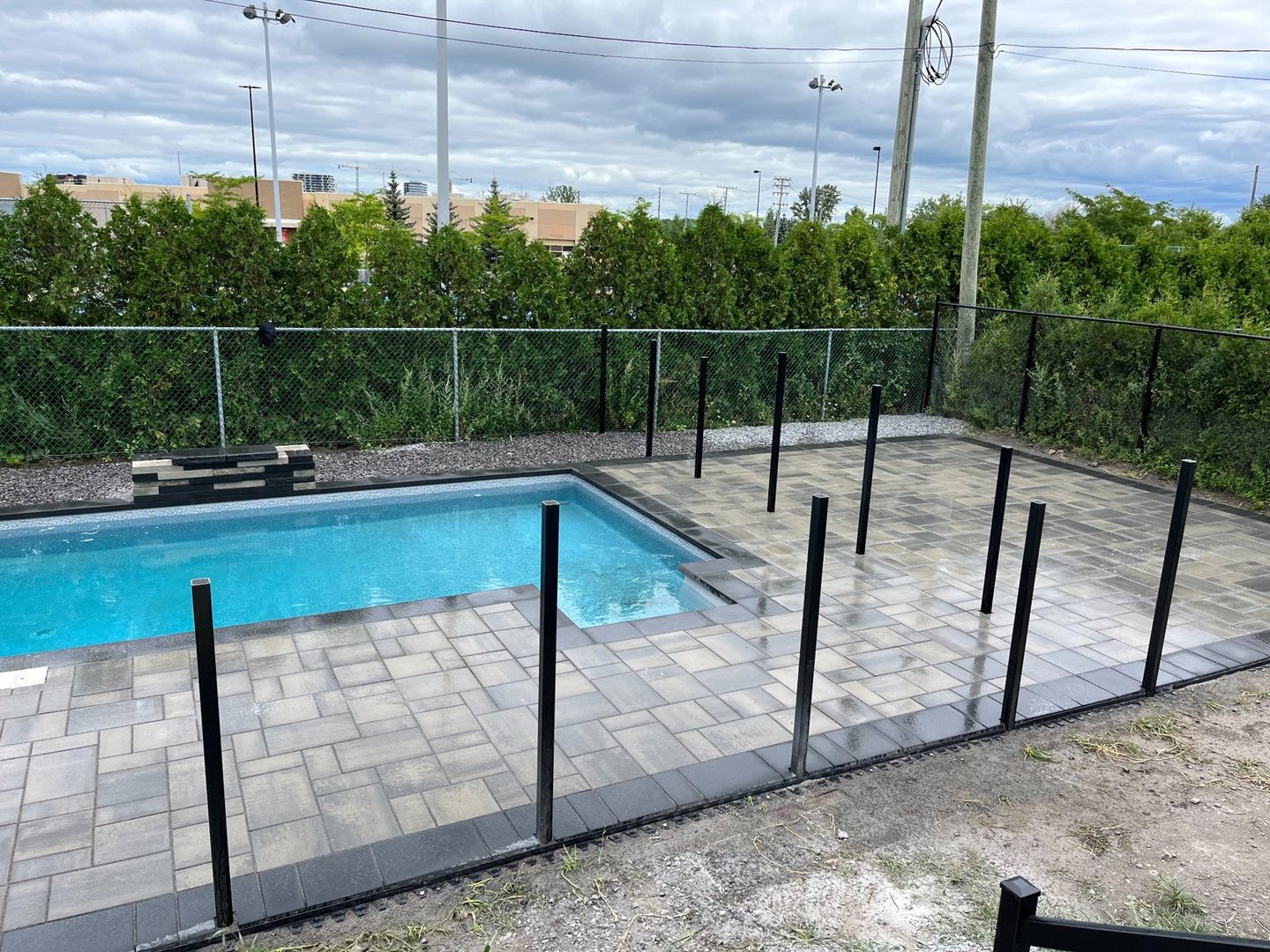Réalisation pavé piscine