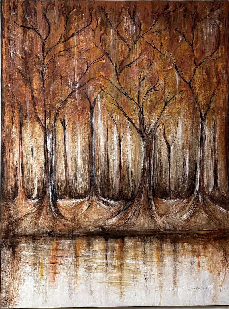 Autumn painting by Romana Rogoshewska