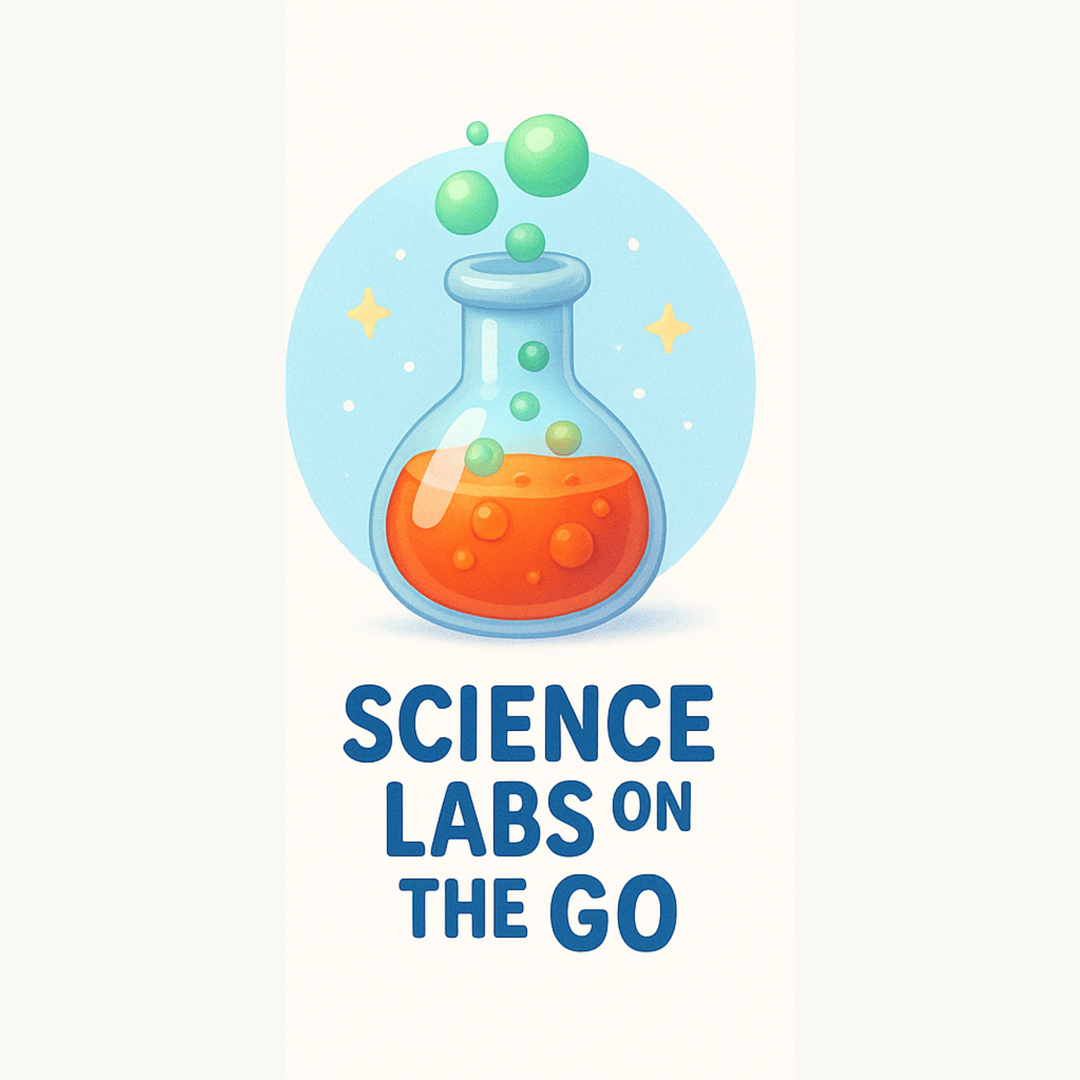 Science laboratory equipment including test tubes, beakers, and microscopes representing our Science Labs on the Go program