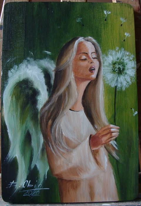 Aniołek z dmuchawcem