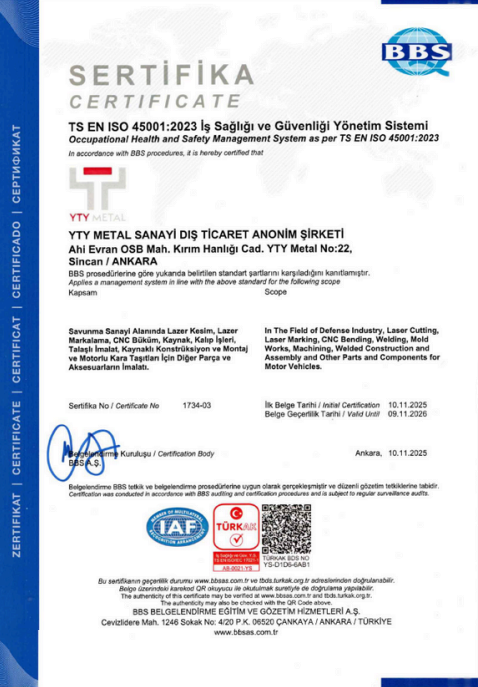 ISO 3834 Kaynak Kalite Yönetim Sistemi Sertifikası