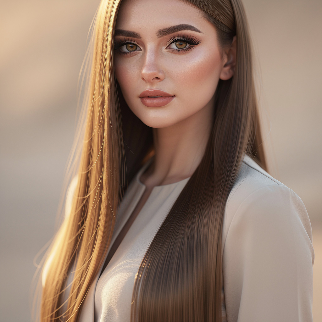 Beautiful Arabian woman with dark hair