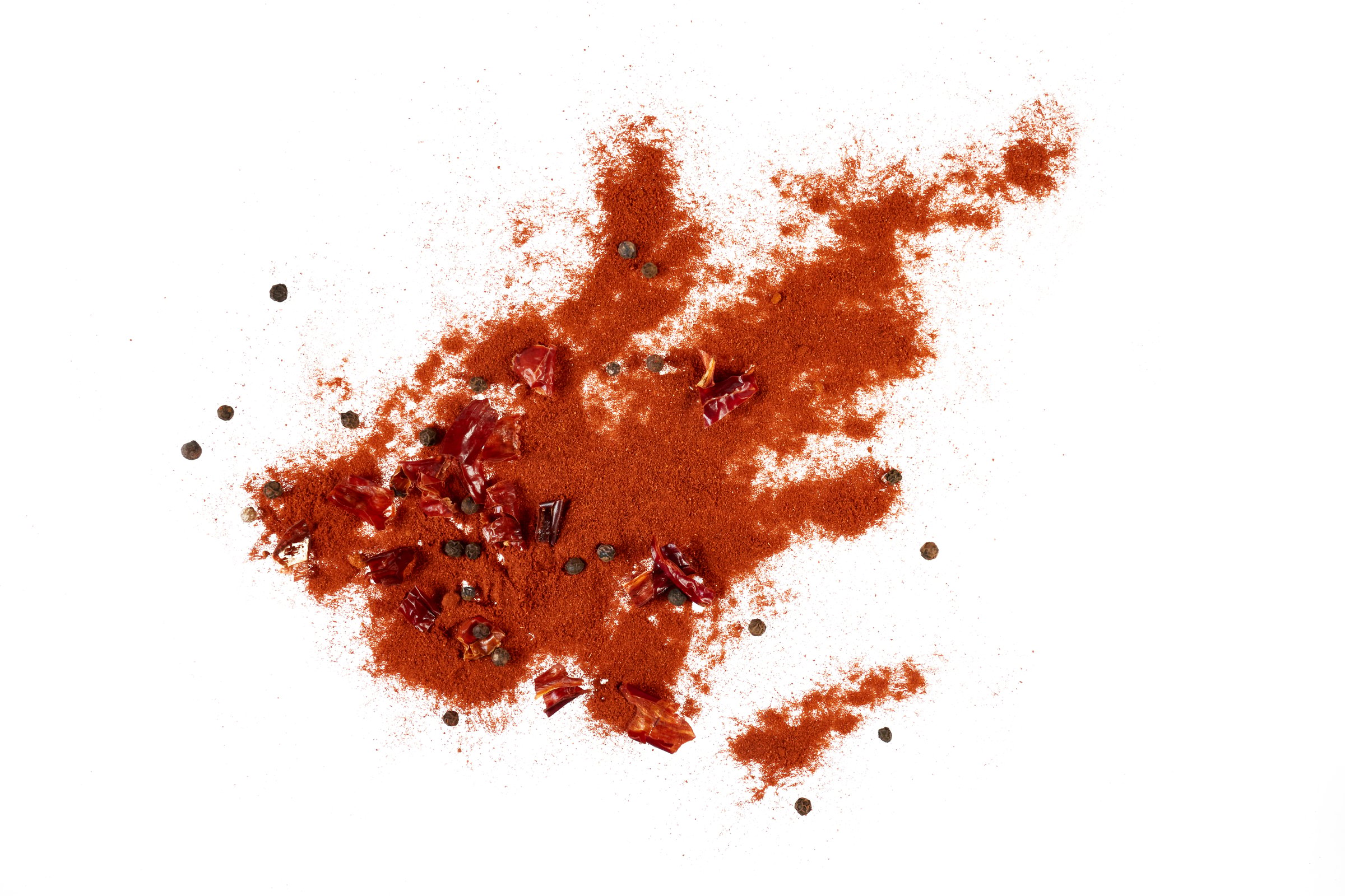 pile of chili paprika powder pulver isolated