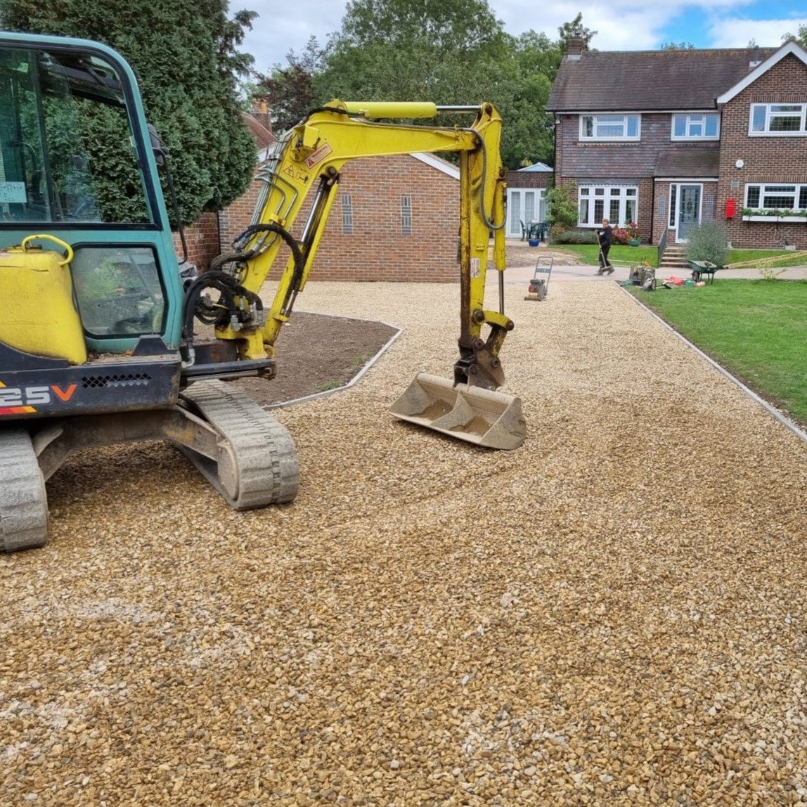 Digger on construction site